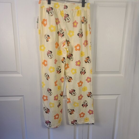 NWT Disney Minnie Mouse Drawstring 60% Cotton Cream Lounge Pants Juniors Size L - Picture 7 of 13